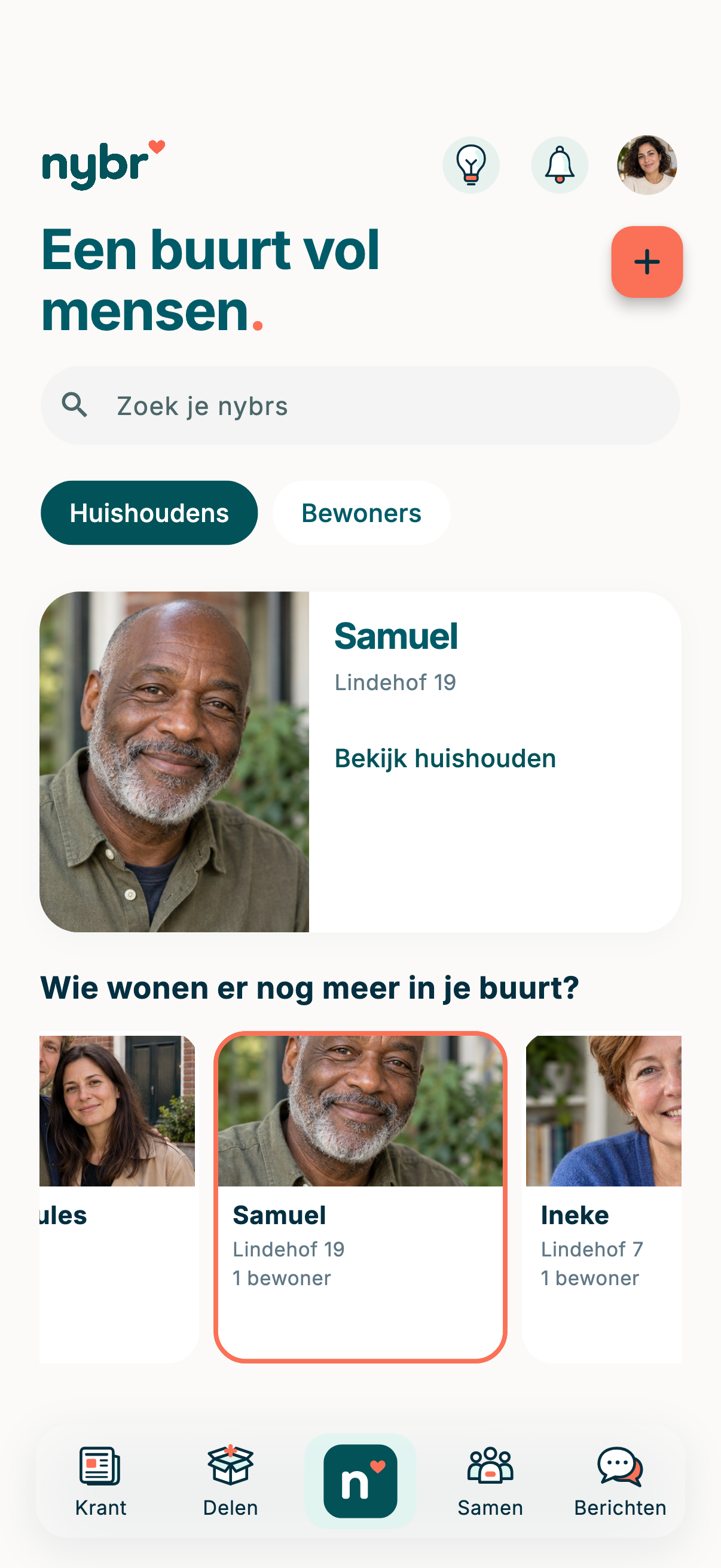 Nybr toont de huishoudens en mensen in je buurt